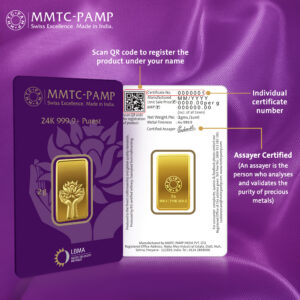 24K (999.9+) Purest 2 g Lotus Gold Bar