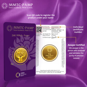 24K (999.9+) Purest 8 g Lotus Gold Coin